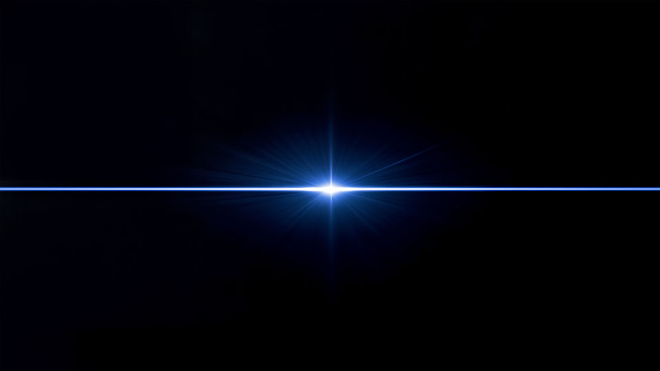 Black background with a blue laser beam