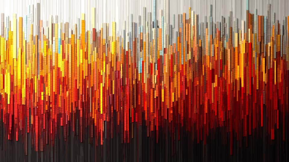 Pattern made of vertical pixel blocks