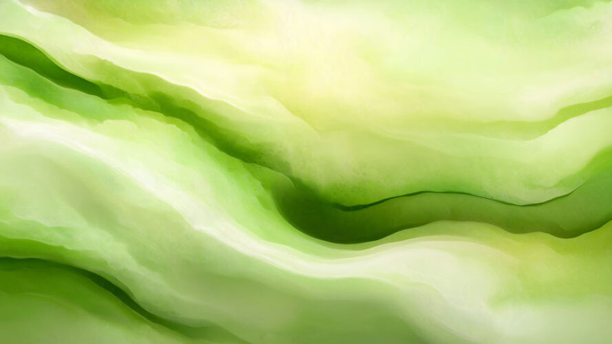 Abstract green background with wavy lines, light color theme