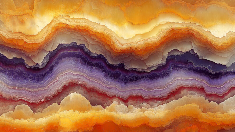 Detailed close-up of an agate surface