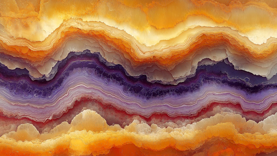 Detailed close-up of an agate surface