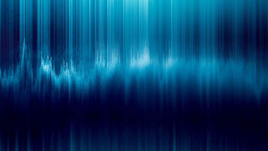Abstract blue financial chart with lines and noise