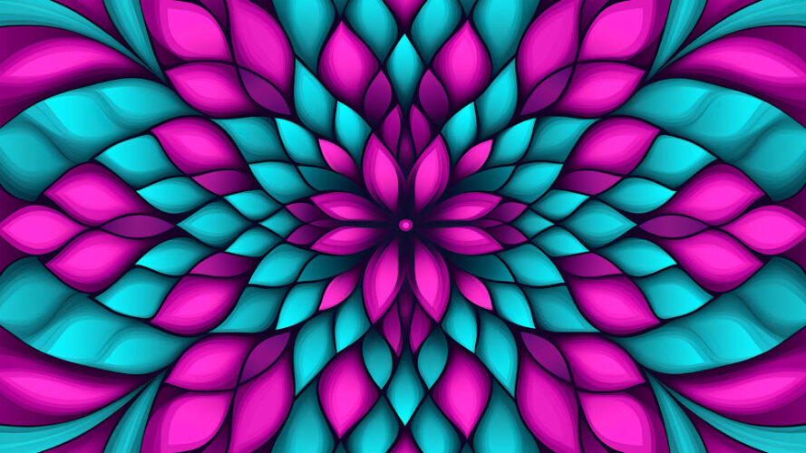 Abstract flower optical illusion pattern