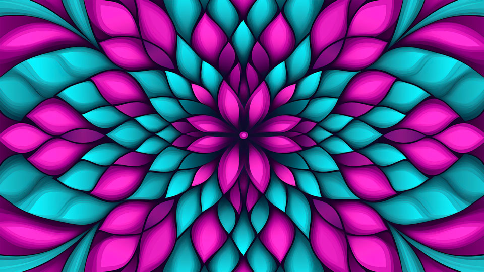 Abstract flower optical illusion pattern