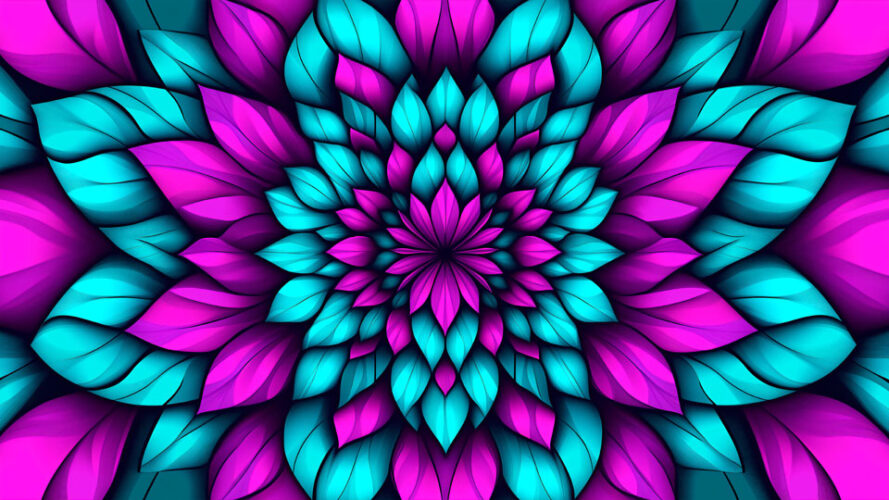 Abstract flower optical illusion pattern