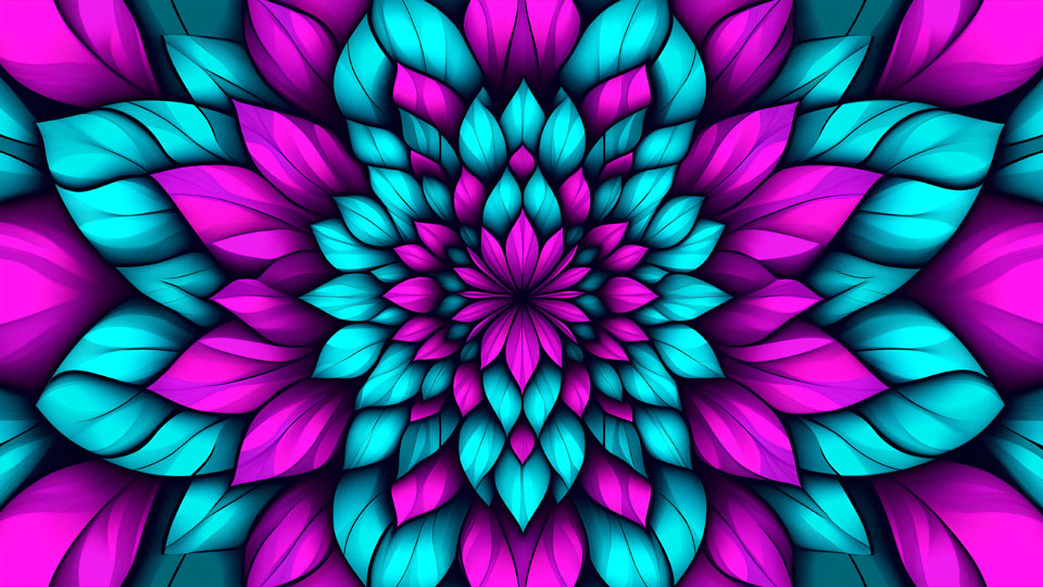 Abstract flower optical illusion pattern