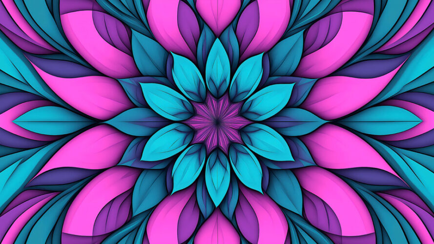 Abstract flower optical illusion pattern