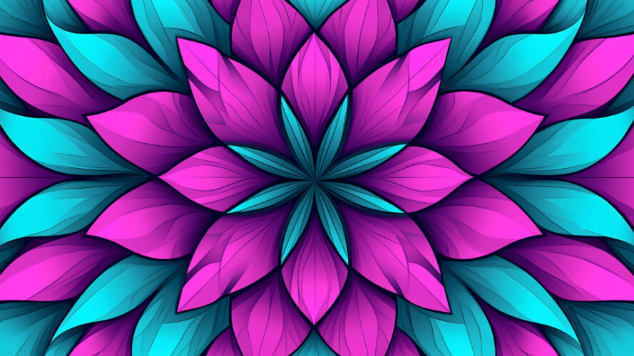 Abstract flower optical illusion pattern