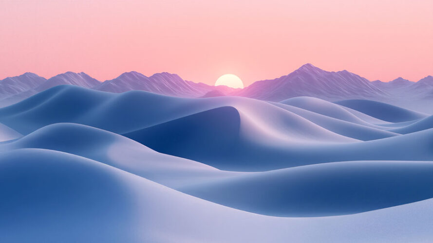 Endless sea of blue sand dunes
