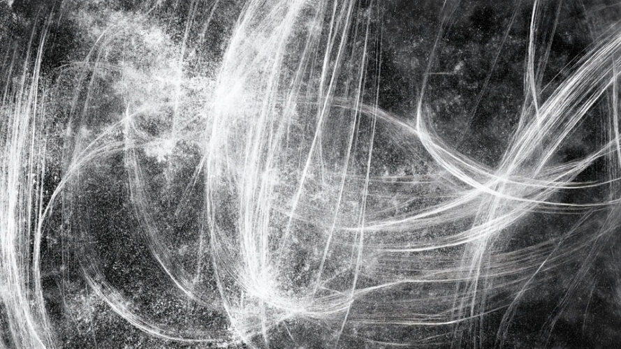 White chalk on a black background