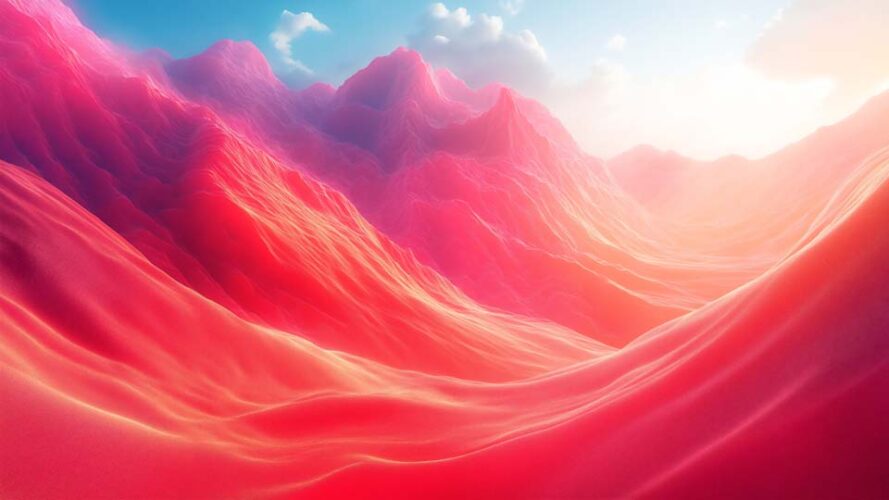 Red and pink abstract mountains