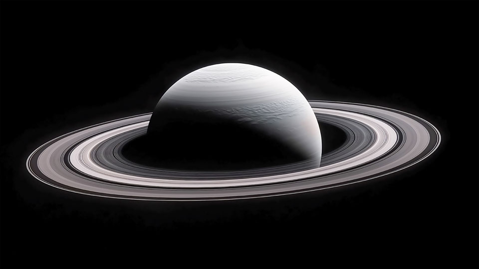 White planet with rings