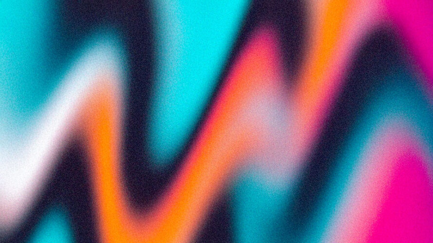 Colorful blurred digital waves with abstract forms