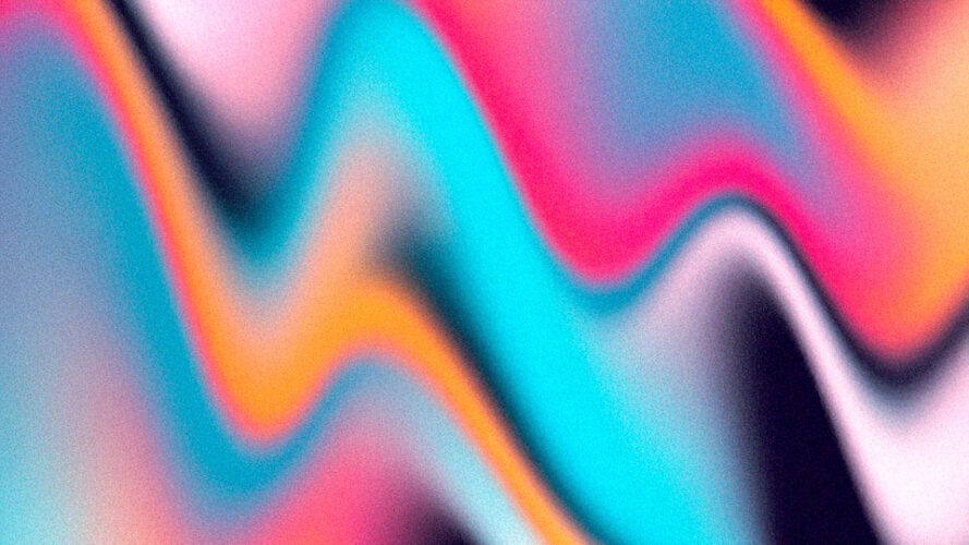 Abstract wavy shape in pastel neon tones