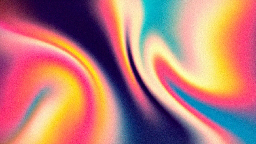 Grainy abstract shape with neon color palette