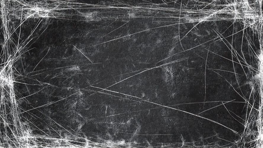 Digital chalkboard with scratch border and dust marks