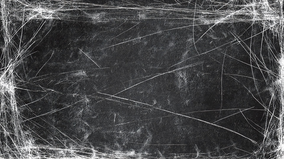 Digital chalkboard with scratch border and dust marks