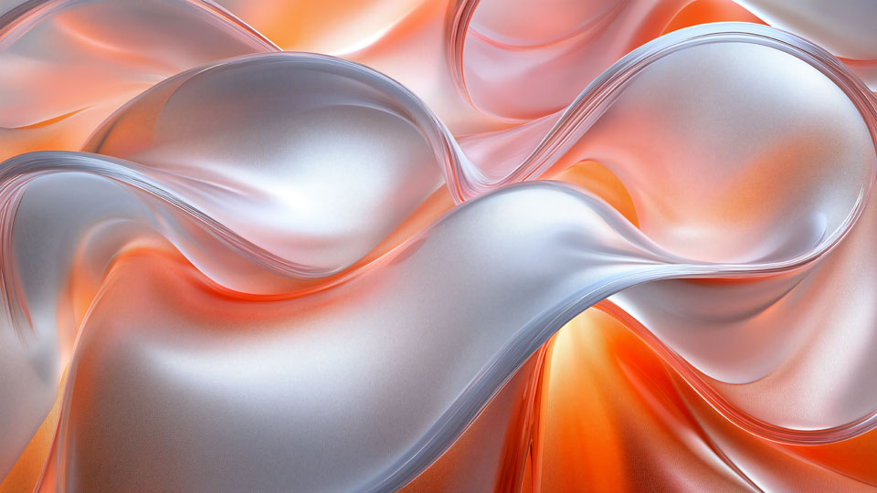 Luxury design with peach and silver wavy shapes