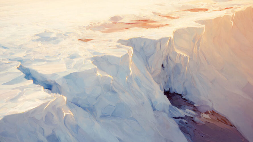 Serene Antarctic landscape with soft colors