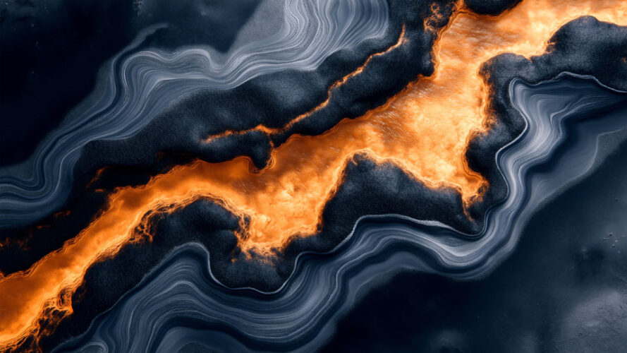 Abstract marble with fiery contrast
