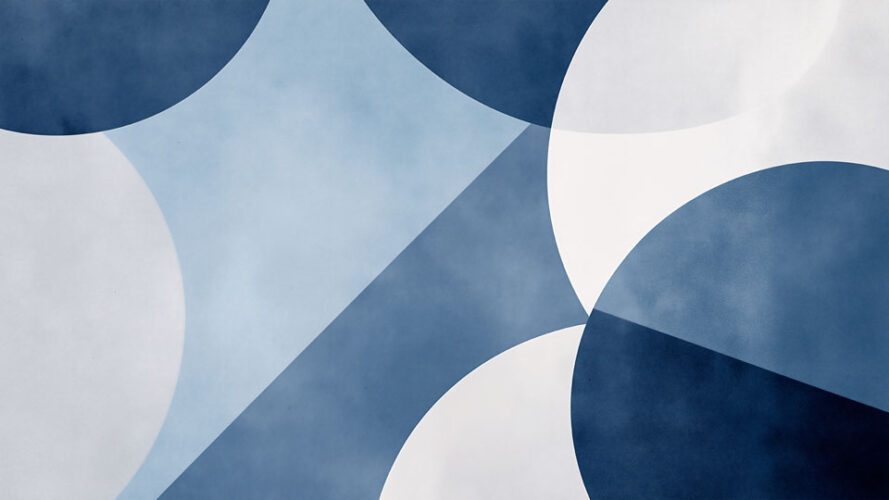 Minimalist abstract background with overlapping blue circles