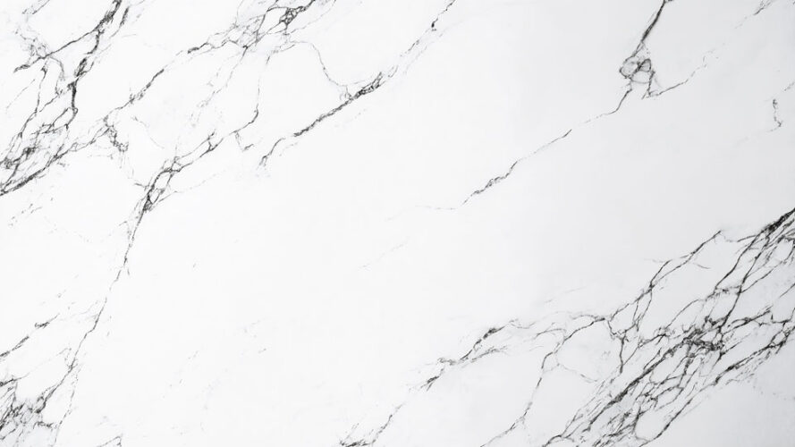 Minimalist white marble design with black veins