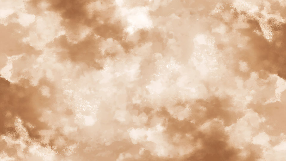 Warm brown clouds with solid background in watercolor