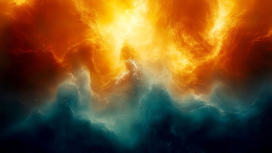 Fantasy flames in the sky