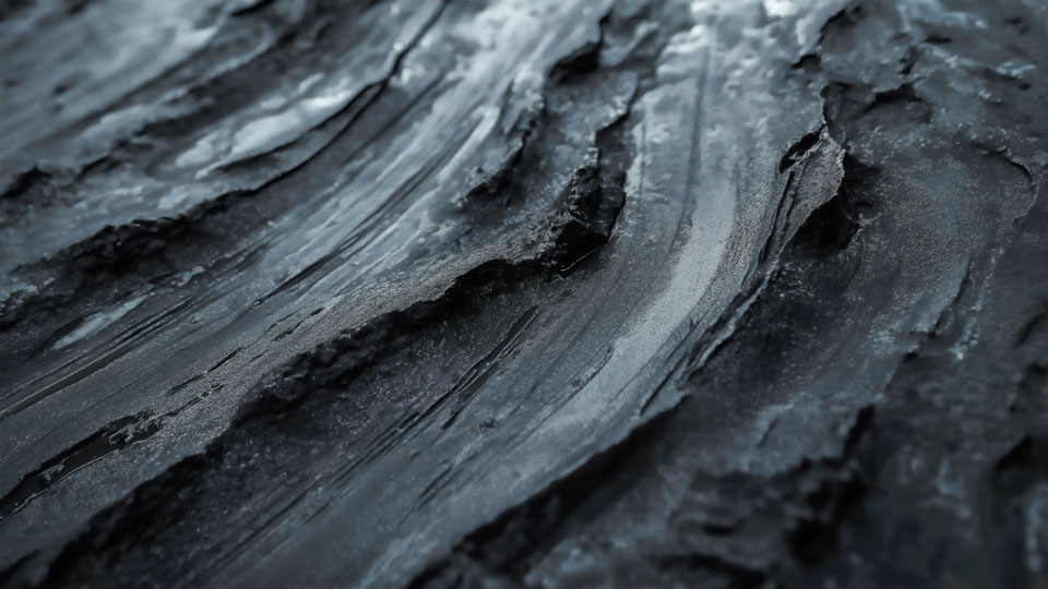 Close-up of muddy tire tracks on a wet surface