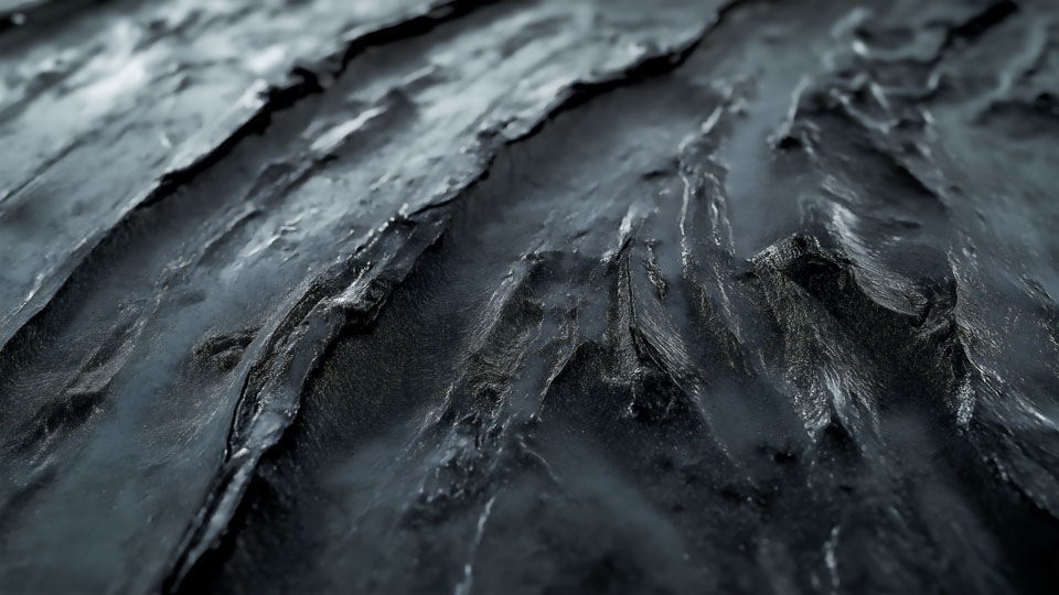 Detailed muddy tire tracks on a wet surface