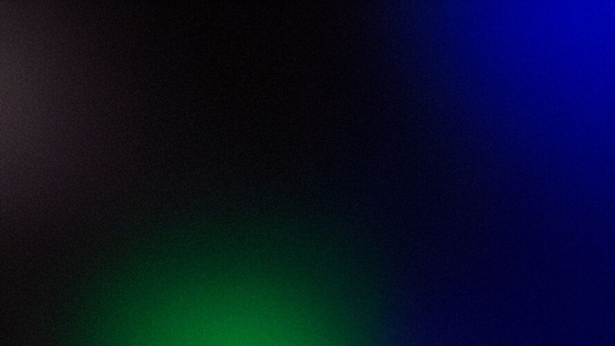 Dark green and blue gradient on black canvas
