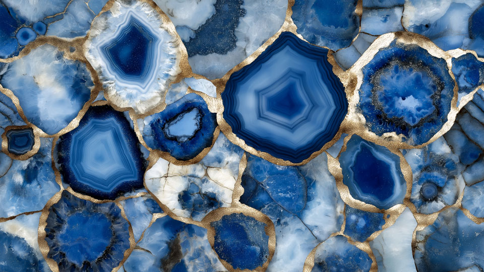 Seamless blue agate pattern