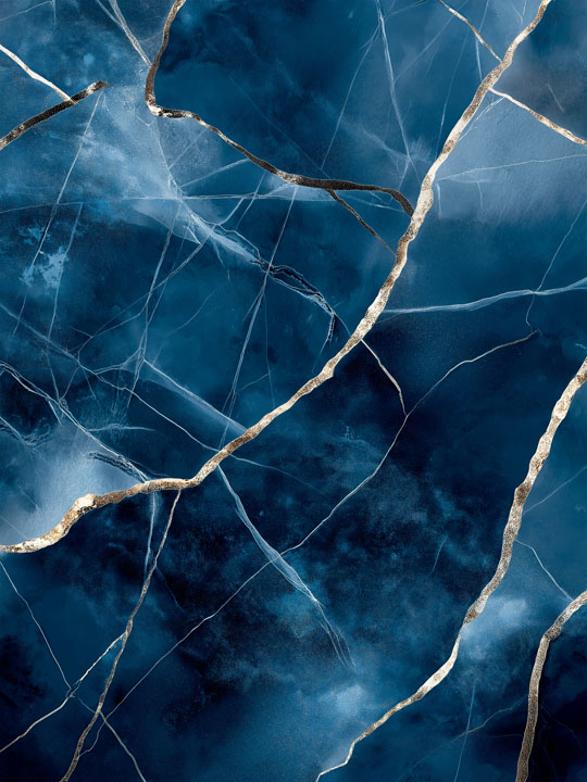 Dark blue marble with gold veins for minimalist elegance