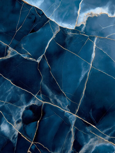 Luxurious navy blue marble with golden accents