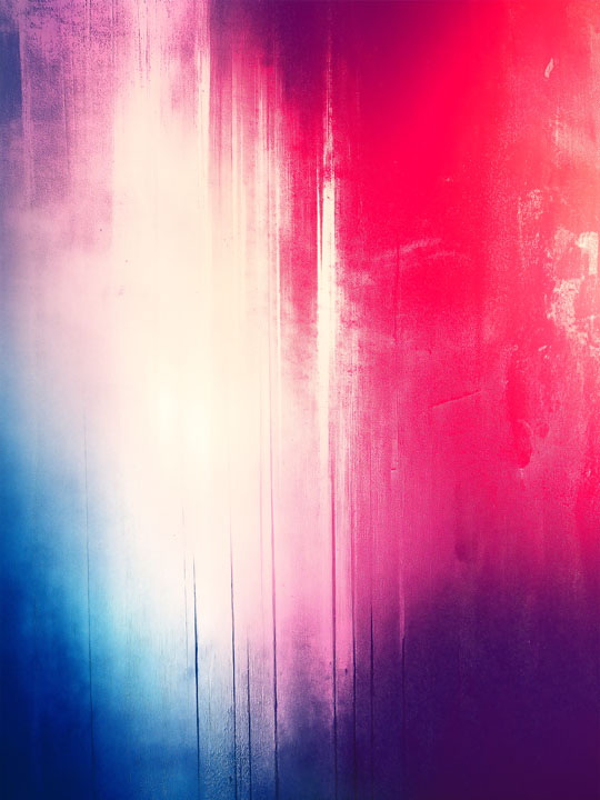 Red and blue gradient background with blurred details