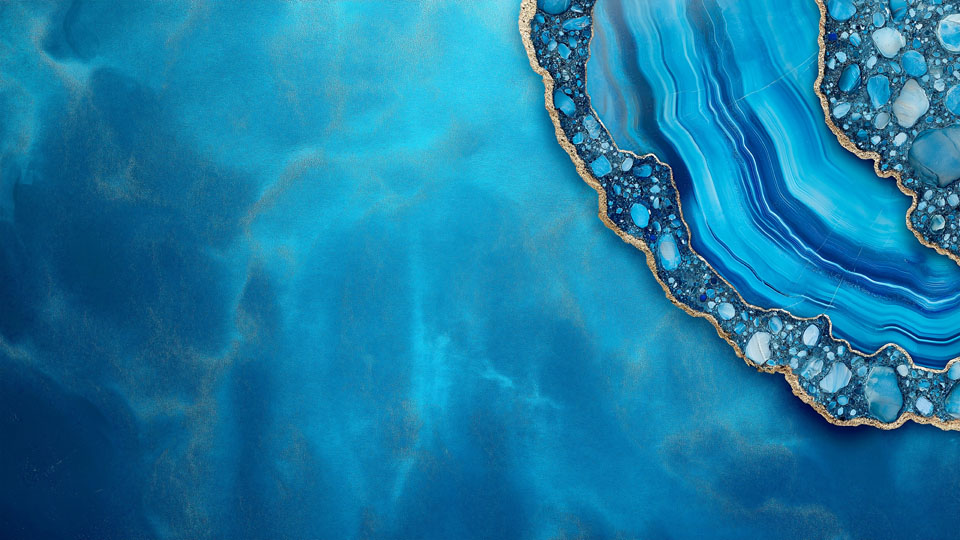 Abstract luxury design with blue tones and agate charm